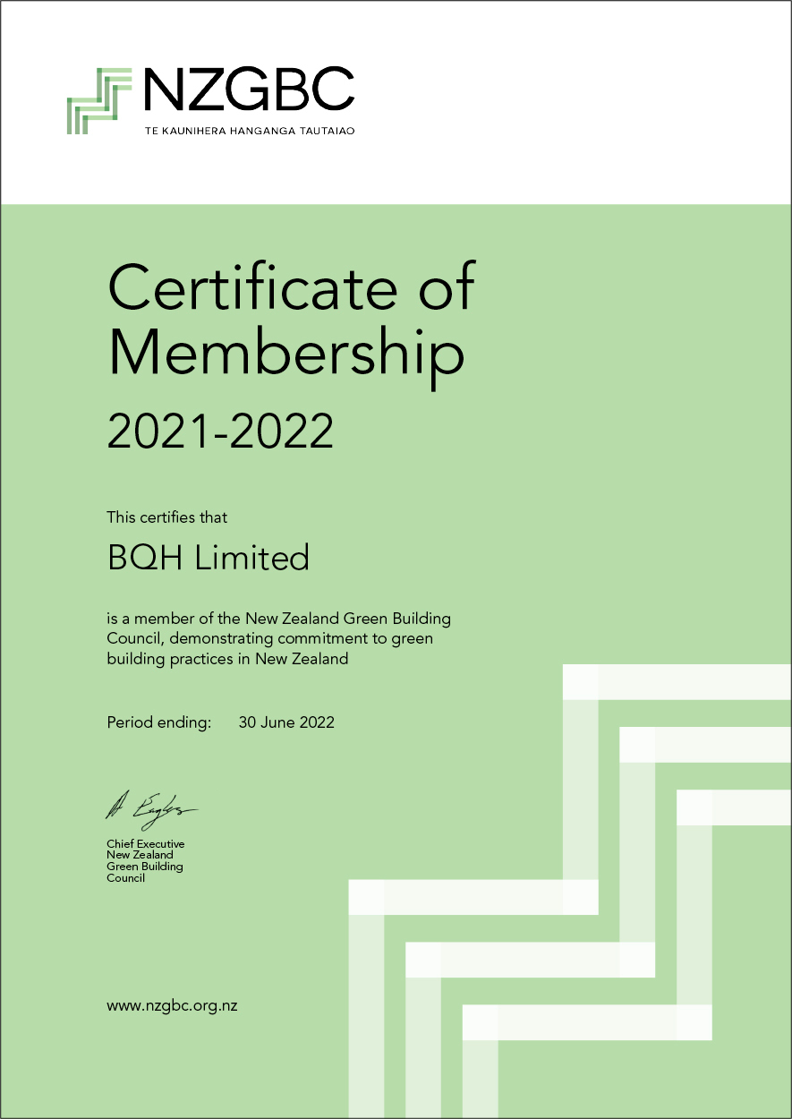 NZGBC Membership Certificate